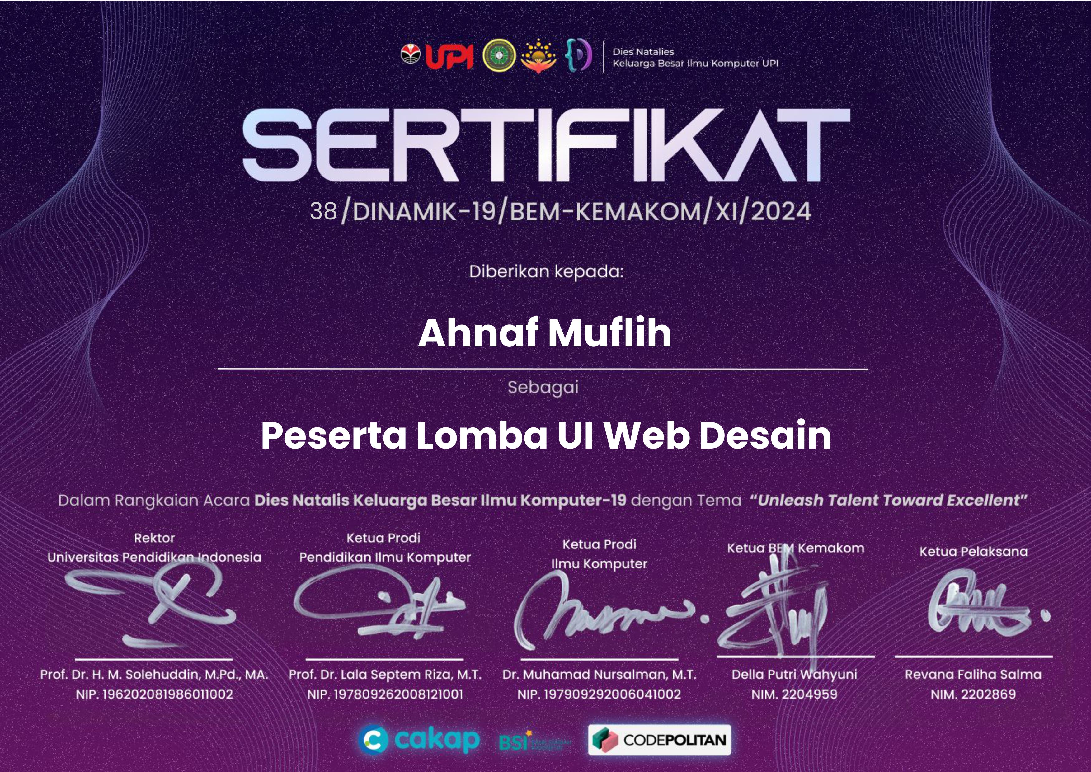Peserta Lomba UI Web Desain